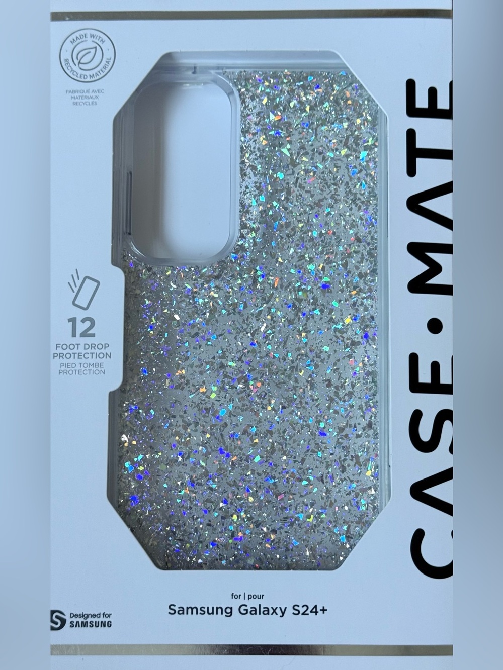 New case-mate Glitter Phone Case for Samsung Galaxy S24+ - Silver Holographic